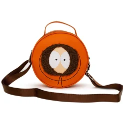 Comedy Central Bag, Cross Body, Round, South Park Kenny Face Close Up with Fur and Embroidery, Orange, Vegan Leather
