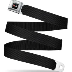 Corvette C3 Crossed Flags Logo Full Color Black Seatbelt Belt - Black Webbing