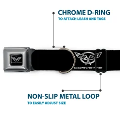 Corvette Seatbelt Buckle Collar - Corvette Black/Silver REPEAT
