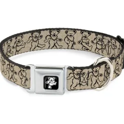 Dancing Bear Black/Silver Seatbelt Buckle Collar - Dancing Bears Hemp/Black