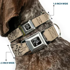 Dancing Bear Black/Silver Seatbelt Buckle Collar - Dancing Bears Hemp/Black