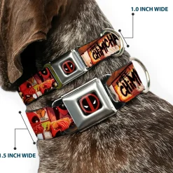 Deadpool Logo Black/Red/White Seatbelt Buckle Collar - Deadpool Kills Deadpool #2 Cover Dynamite Chimichanga