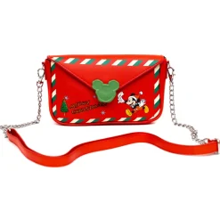 Disney Bag, Crossbody, Mickey Mouse Holiday Christmas Letter to Santa, Red, Vegan Leather