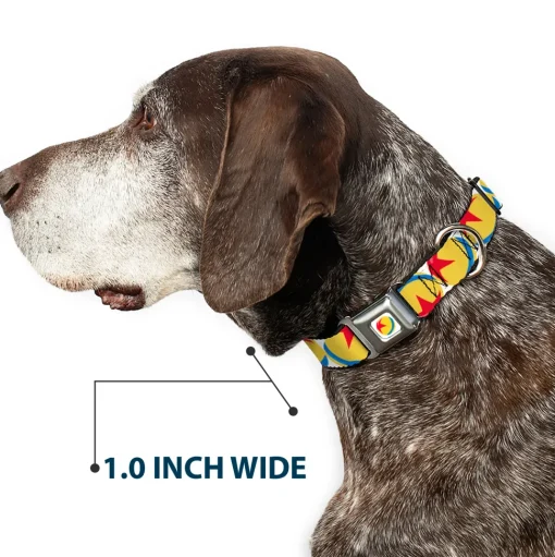 Disney Pixar Luxo Ball Full Color White/Yellow/Blue/Red Seatbelt Buckle Collar - Disney Pixar Luxo Ball Repeat White/Yellow/Blue/Red