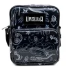 Disney Vegan Leather Cross Body Backpack with Adjustable Strap, The Little Mermaid Villain Ursula Poses Holographic Black/White