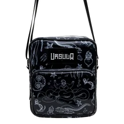 Disney Vegan Leather Cross Body Backpack with Adjustable Strap, The Little Mermaid Villain Ursula Poses Holographic Black/White