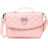 Disney Vegan Leather Fold Over Cross Body Bag for Women, Minnie Mouse Ears and Bow Icon with Mini Faux Pearls, Pink