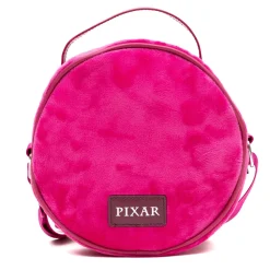 Disney Vegan Leather Round Crossbody Bag with Adjustable Straps, Pixar, Toy Story Lotso Face Character Close Up Furry, Dark Pink