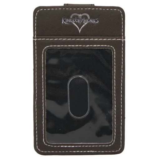 Disney Vegan Leather Wallet, ID Card Holder, Kingdom Hearts Heart Black Gray Slots