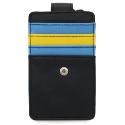 Disney Vegan Leather Wallet, ID Card Holder, Maleficent Dragon Face Black Blue Yellow