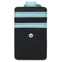 Disney Vegan Leather Wallet, ID Card Holder, Aladdin Bee Genie Pose Blue Black