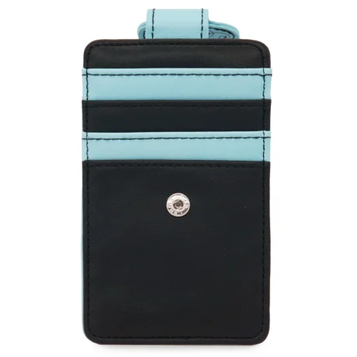Disney Vegan Leather Wallet, ID Card Holder, Aladdin Bee Genie Pose Blue Black