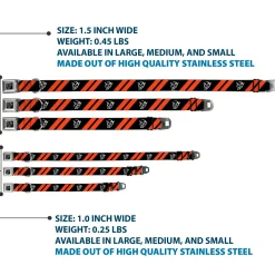 Dodge Demon Icon Full Color Black/White Seatbelt Buckle Collar - Dodge Stripes/Demon Icon Black/Red/White