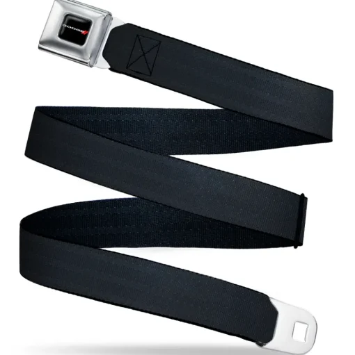 Dodge Red Rhombus Seatbelt Belt - Black Panel Webbing