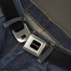 Dodge Red Rhombus Seatbelt Belt - Black