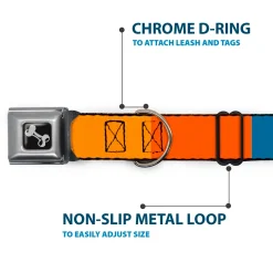 Dog Bone Black/Silver Seatbelt Buckle Collar - Summer Essentials Color Block 2