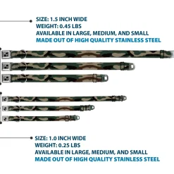 Dog Bone Black/Silver Seatbelt Buckle Collar - Camo Olive3