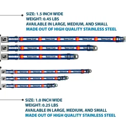 Dog Bone Black/Silver Seatbelt Buckle Collar - Colorado BEAVER CREEK Flag Blue/White/Red/Yellow