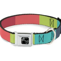 Dog Bone Black/Silver Seatbelt Buckle Collar - Summer Essentials Color Block 8