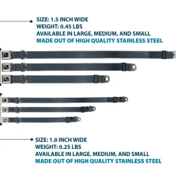 Dog Bone Black/Silver Seatbelt Buckle Collar - Black Panel