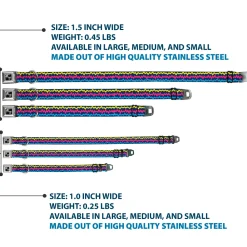 Dog Bone Black/Silver Seatbelt Buckle Collar - Scribble Zig Zag Stripe Navy/Multi Color