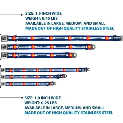 Dog Bone Black/Silver Seatbelt Buckle Collar - Colorado STEAMBOAT Flag Blue/White/Red/Yellow