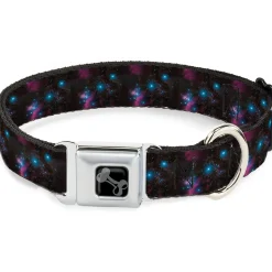 Dog Bone Black/Silver Seatbelt Buckle Collar - Orion's Belt Constellation