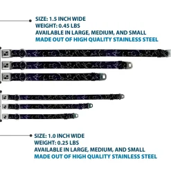 Dog Bone Black/Silver Seatbelt Buckle Collar - Constellations-14 Galaxy/White