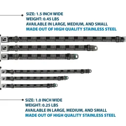 Dog Bone Black/Silver Seatbelt Buckle Collar - Thin Gray Line Flag Weathered Black/Grays