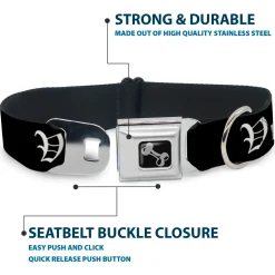 Dog Bone Seatbelt Buckle Collar - VENICE Old English Black/White