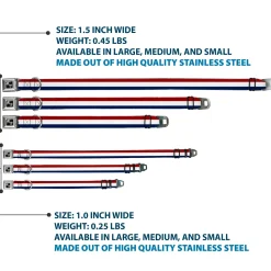 Dog Bone Seatbelt Buckle Collar - Stripes Red/White/Blue