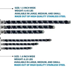 Dog Bone Seatbelt Buckle Collar - Zodiac Scorpio Symbol/Constellations Black/White