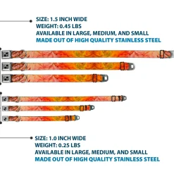 Dog Bone Seatbelt Buckle Collar - Vivid Floral Collage Orange-Pinks