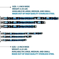 Dog Bone Seatbelt Buckle Collar - CALIFORNIA REPUBLIC/Bear/Stars Silhouette Black/Scenic Mountains