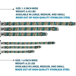 Dog Bone Seatbelt Buckle Collar - Zig Zag Doodle Black/Cream/Blues