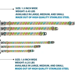 Dog Bone Seatbelt Buckle Collar - Flip Flops2 Aqua/Multi Color