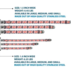 Dog Bone Seatbelt Buckle Collar - United Kingdom Flags Weathered