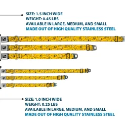 Dog Bone Seatbelt Buckle Collar - Bananas Stacked Cartoon Yellows