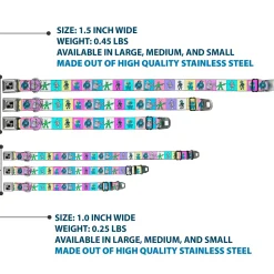 Dog Bone Seatbelt Buckle Collar - Robots Pastel Blocks