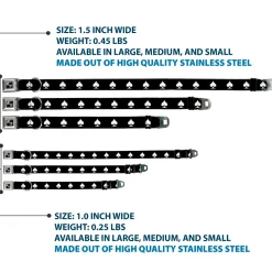 Dog Bone Seatbelt Buckle Collar - Spade Black/White