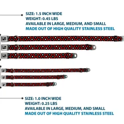 Dog Bone Seatbelt Buckle Collar - Vinyl Records Red/Black/Gray/White