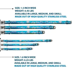 Dog Bone Seatbelt Buckle Collar - Landscape Snowy Mountains