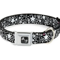 Dog Bone Seatbelt Buckle Collar - Stargazer Black/White