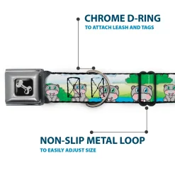 Dog Bone Seatbelt Buckle Collar - Hippo Cartoon