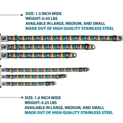 Dog Bone Seatbelt Buckle Collar - Piano Keys Rainbow