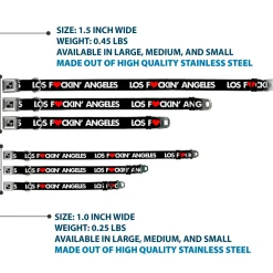 Dog Bone Seatbelt Buckle Collar - LOS F*CKIN' ANGELES Heart Black/White/Red