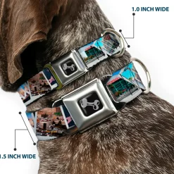 Dog Bone Seatbelt Buckle Collar - Vivid Los Angeles Snapshots Stacked
