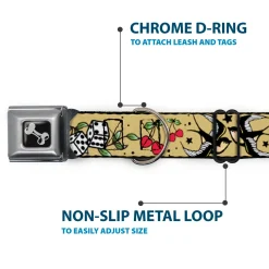 Dog Bone Seatbelt Buckle Collar - Lucky Tan