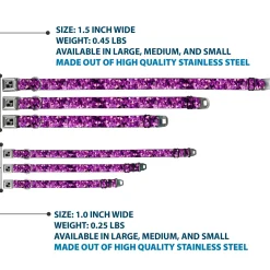 Dog Bone Seatbelt Buckle Collar - Crystals Purples