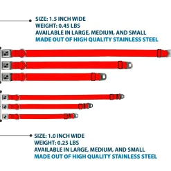 Dog Bone Seatbelt Buckle Collar - Red